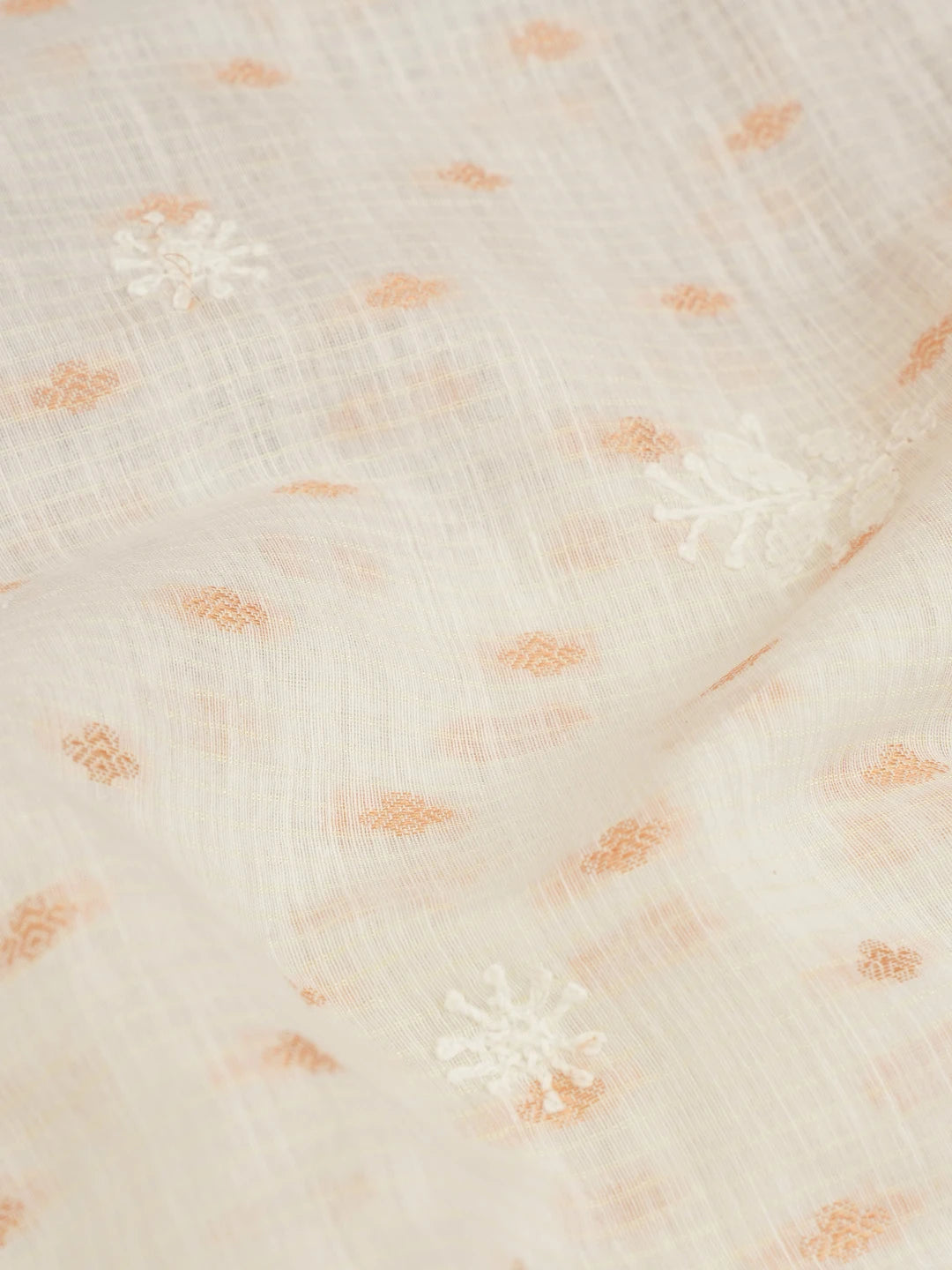 Ada Hand Embroidered Off White Chanderi Lucknowi Chikankari Saree With Blouse A311375