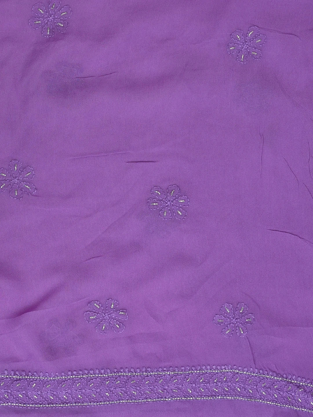 Ada Hand Embroidered Mauve Viscose Georgette Lucknowi Chikankari Unstitched Kurta Dupatta Set with Cutdana and Sequinned Work 01A416959