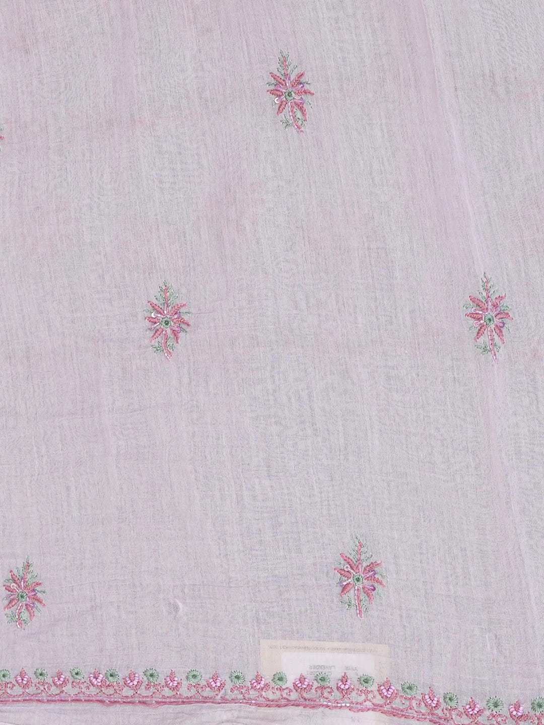 Ada Hand Embroidered Lavender Chanderi Lucknowi Chikankari Unstitched Kurta Dupatta Set With Cutdana and Sequinned Work 01A610251