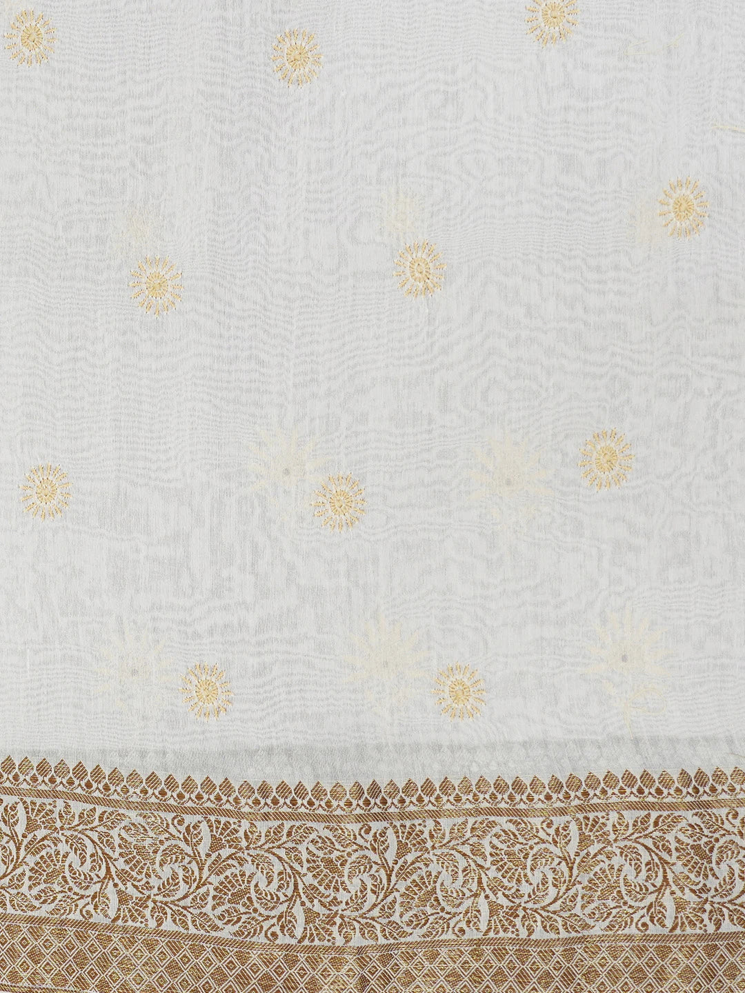 Ada Hand Embroidered Off White Chanderi Lucknowi Chikankari Saree With Blouse 01A630131