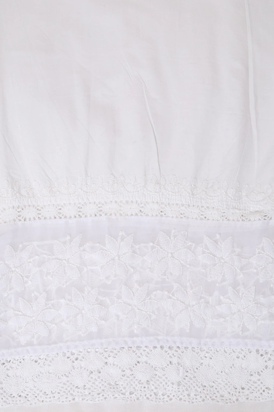 Ada Hand Embroidered White Cotton Lucknowi Chikankari Palazzo A711174