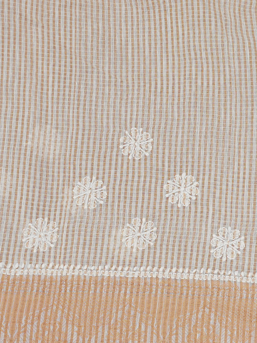 Ada Hand Embroidered Off White Chanderi Lucknowi Chikankari Saree With Blouse 01A592680
