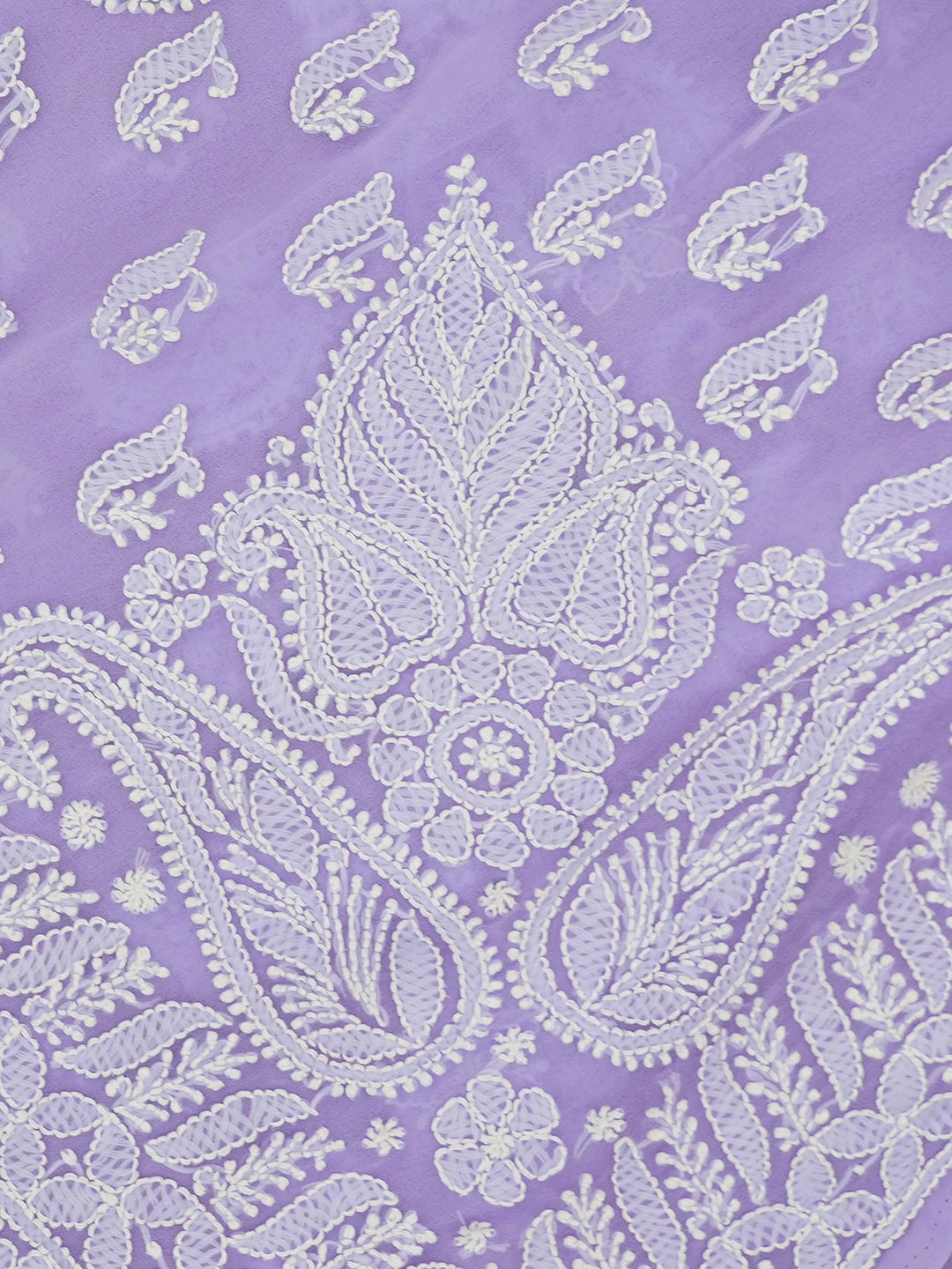 Ada Hand Embroidered Mauve Faux Georgette Lucknowi Chikankari Saree and Blouse 01A626686
