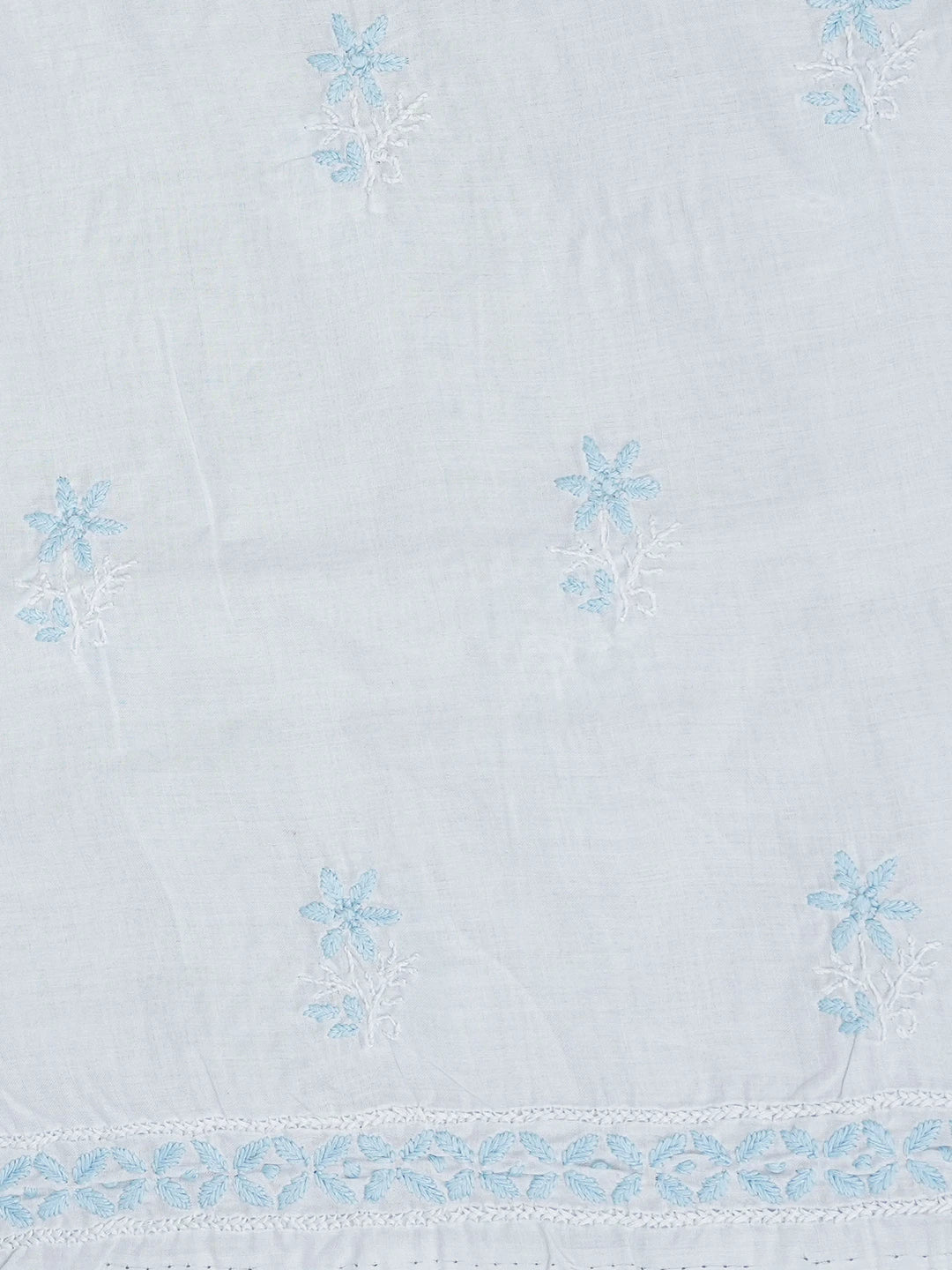 Ada Hand Embroidered Sky Blue Cotton Lucknowi Chikankari Unstitched Suit Piece A211341