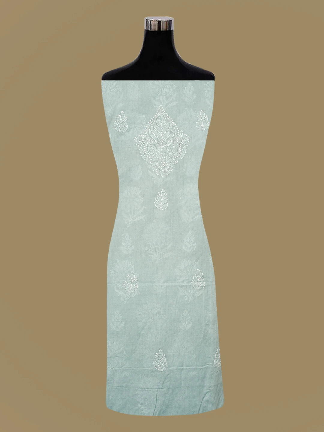 Ada Hand Embroidered Grey Cotton Lucknowi Chikankari Unstitched Suit Piece A211331