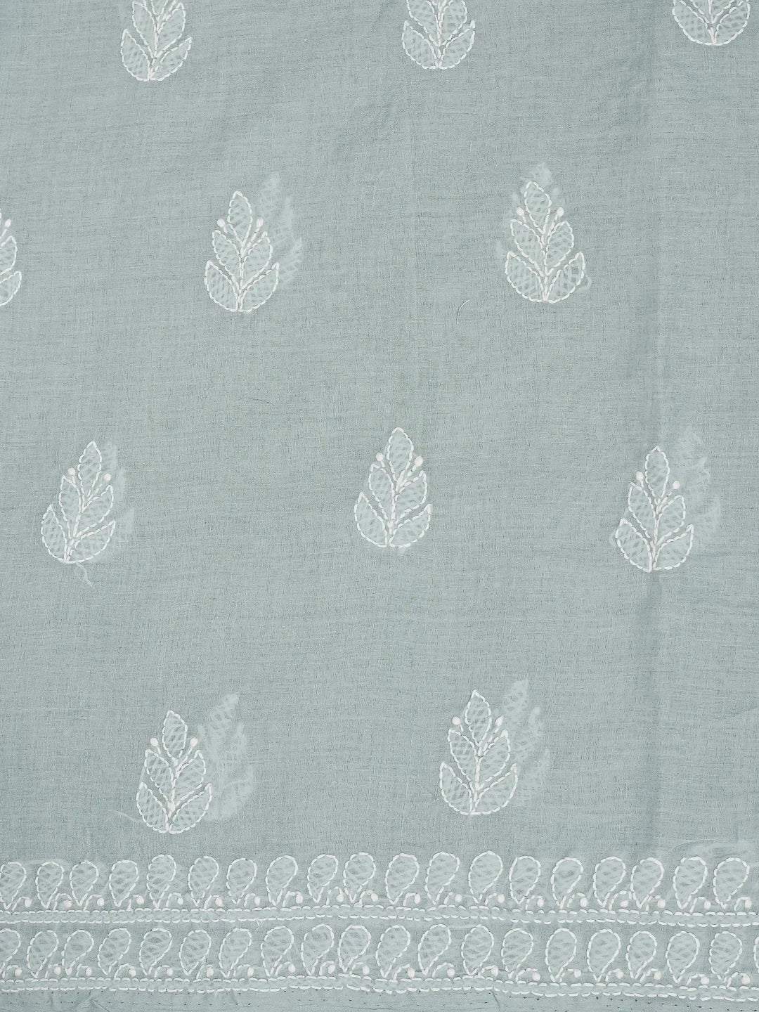 Ada Hand Embroidered Grey Cotton Lucknowi Chikankari Unstitched Suit Piece A211331