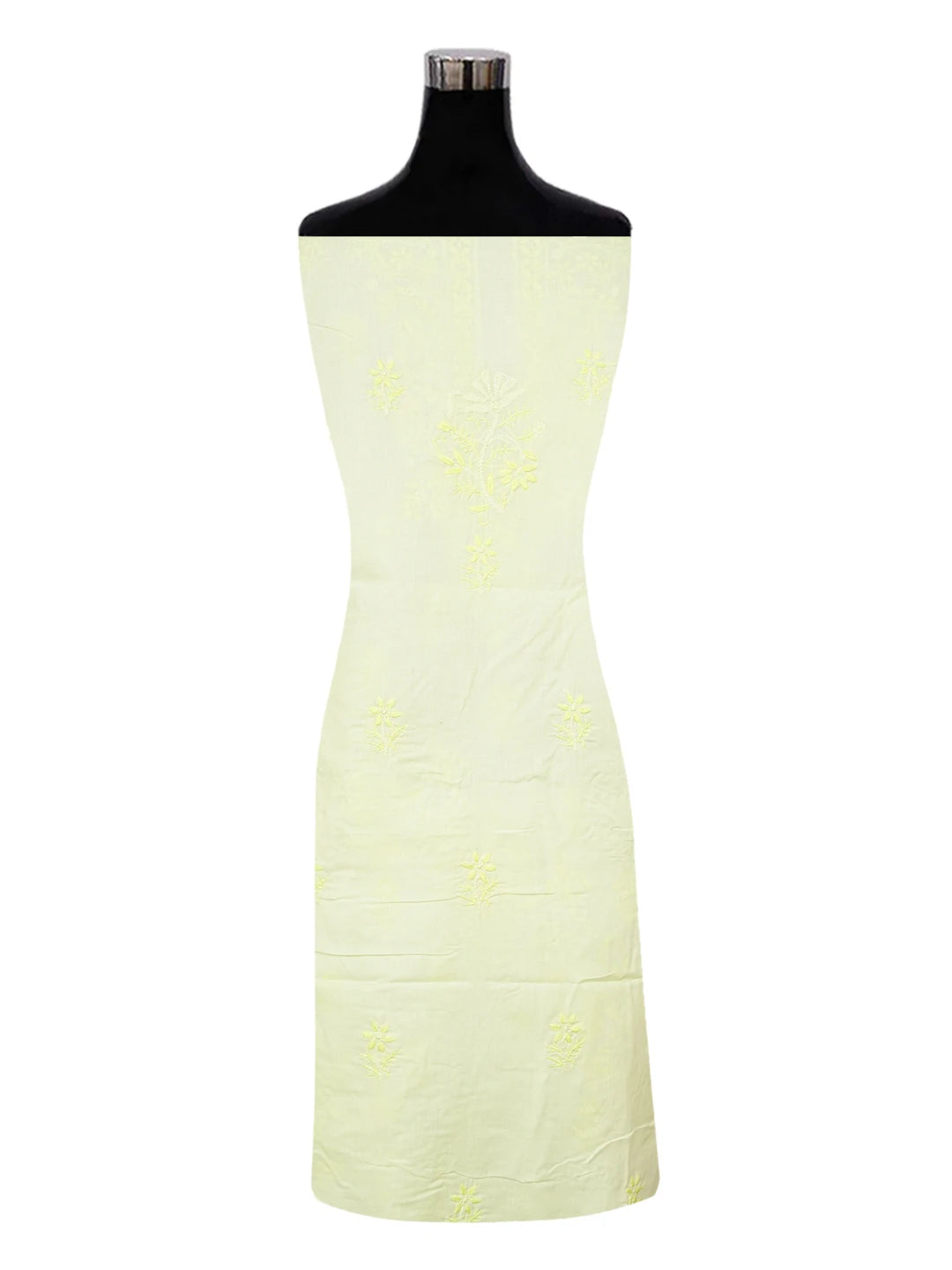 Ada Hand Embroidered Lemon Cotton Lucknowi Chikankari Unstitched Suit Piece A211340