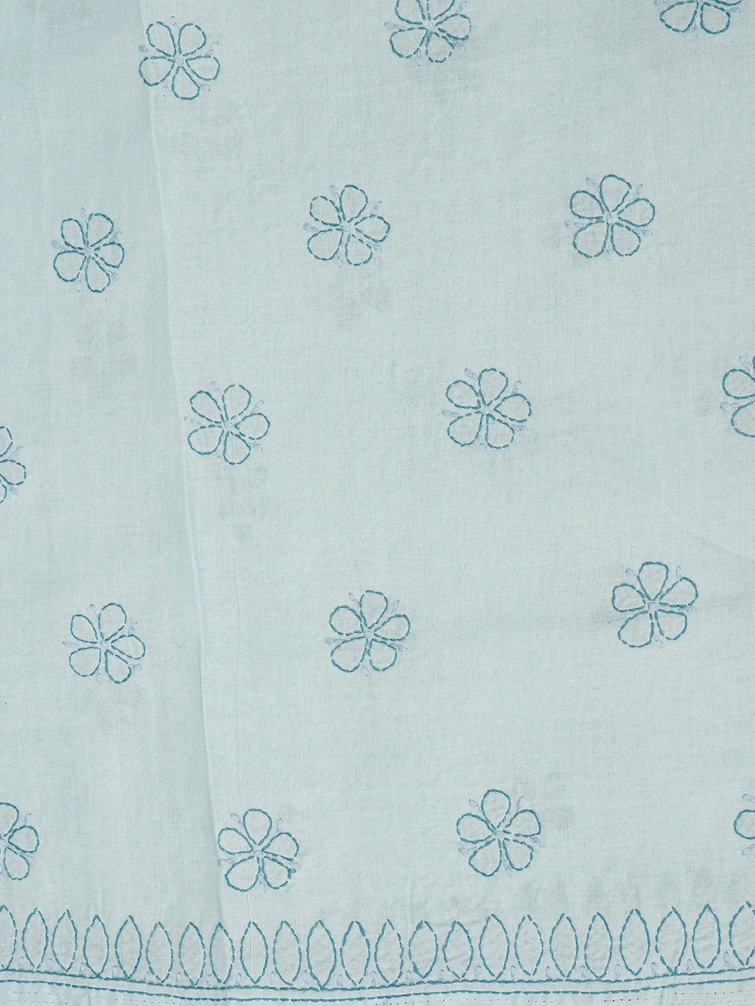 Ada Hand Embroidered Blue Cotton Lucknowi Chikankari Unstitched Suit Piece A211335