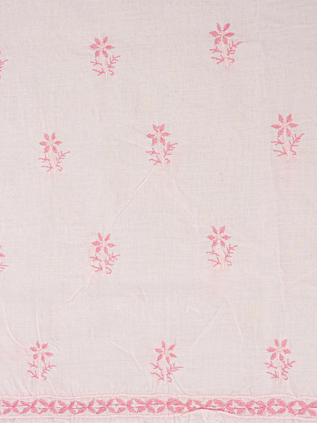 Ada Hand Embroidered Pink Cotton Lucknowi Chikankari Unstitched Suit Piece A211342