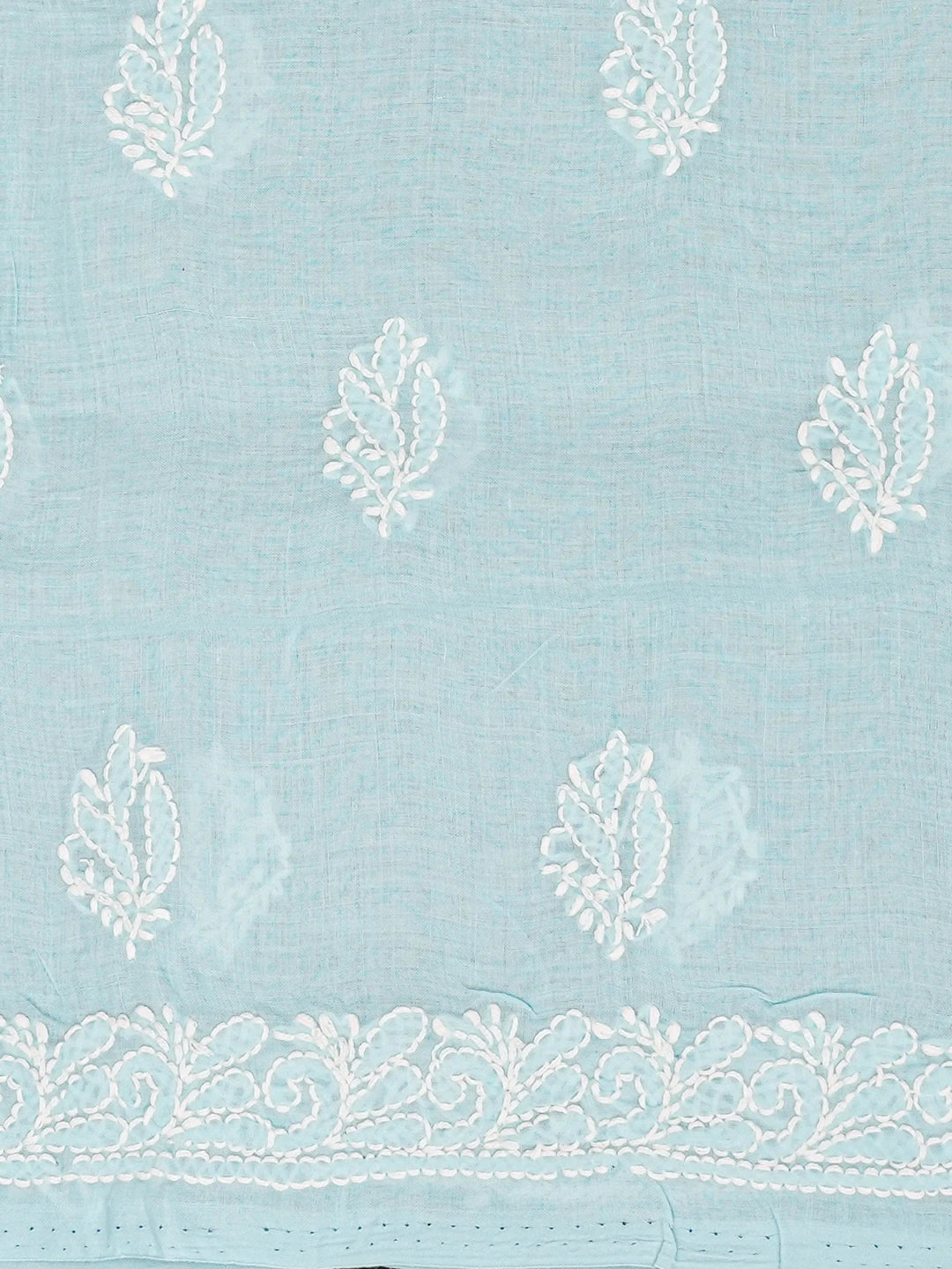 Ada Hand Embroidered Electric Blue Cotton Lucknowi Chikankari Unstitched Suit Piece A211348