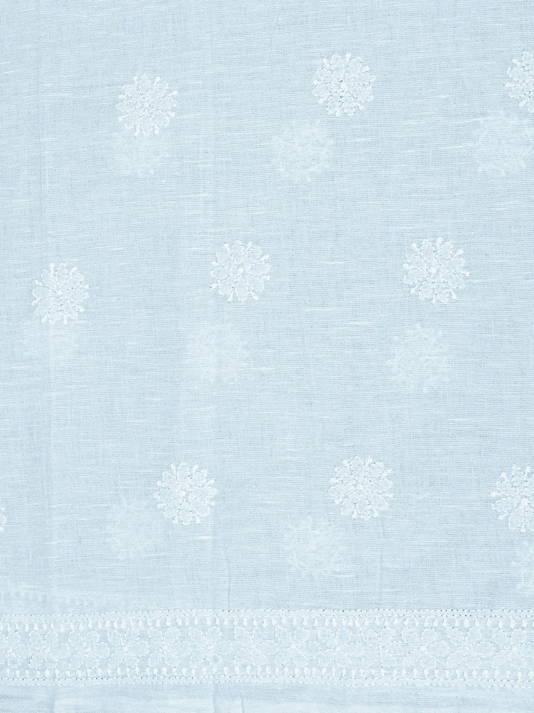 Ada Hand Embroidered Columbia Blue Linen Lucknowi Chikankari Unstitched Suit Piece 01A634911