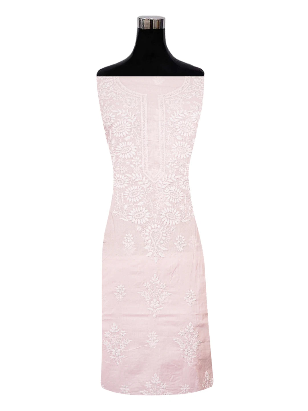 Ada Hand Embroidered Light Pink Cotton Lucknowi Chikankari Unstitched Suit Piece A211347