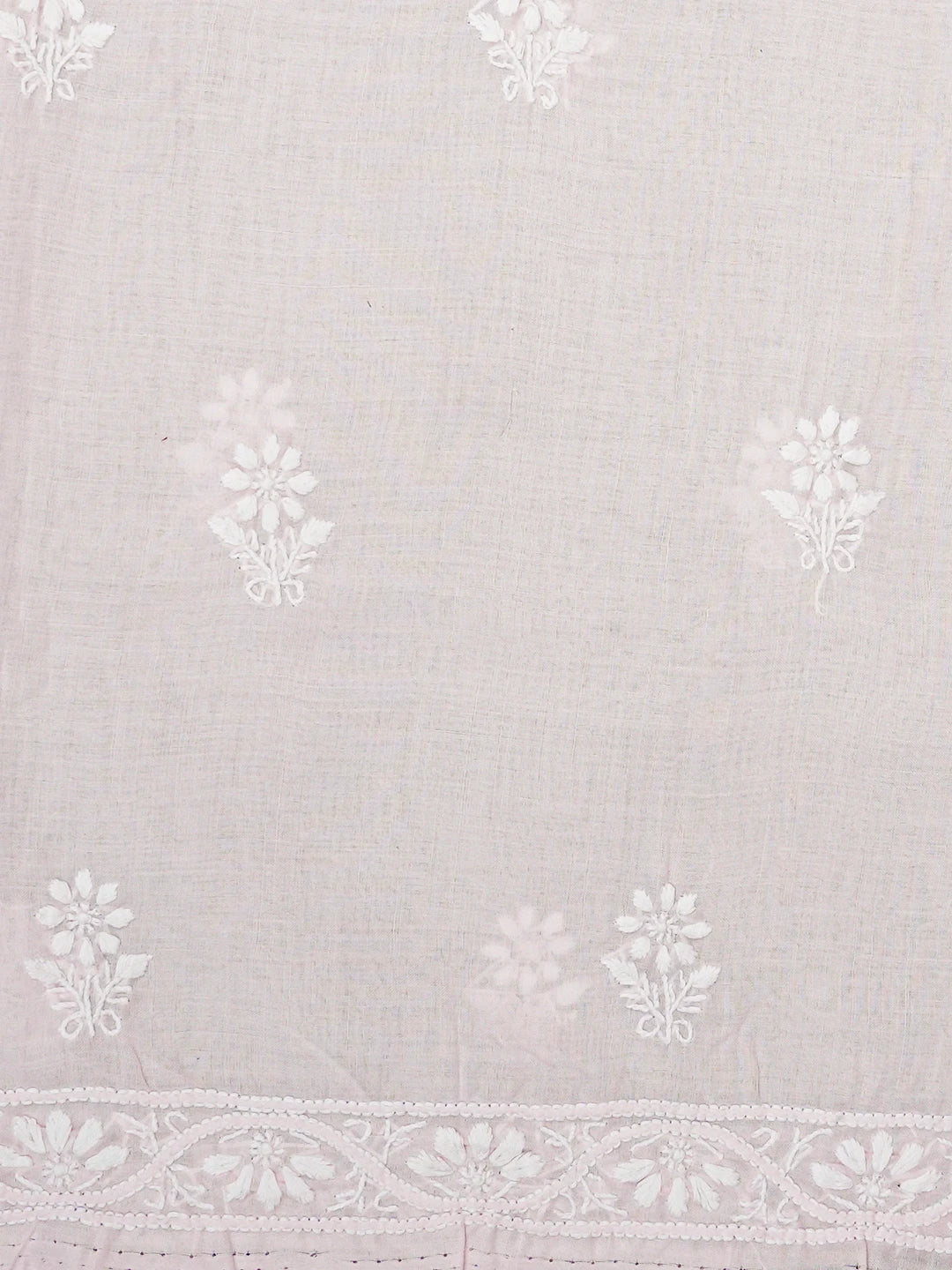 Ada Hand Embroidered Light Pink Cotton Lucknowi Chikankari Unstitched Suit Piece A211347