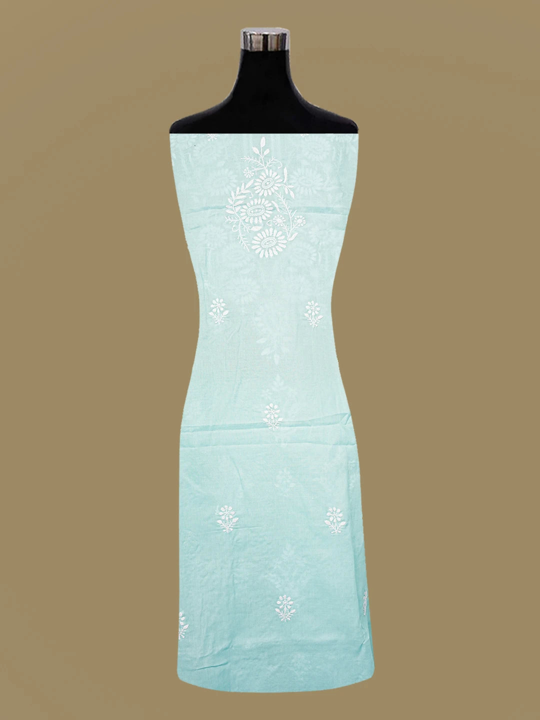 Ada Hand Embroidered Blue Cotton Lucknowi Chikankari Unstitched Suit Piece A211346