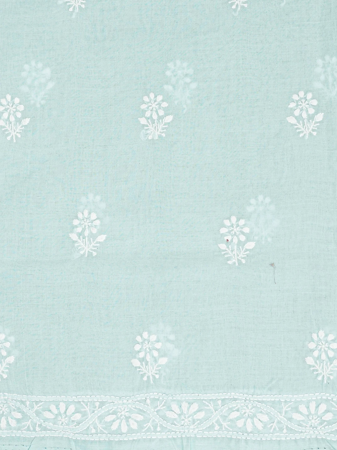 Ada Hand Embroidered Blue Cotton Lucknowi Chikankari Unstitched Suit Piece A211346
