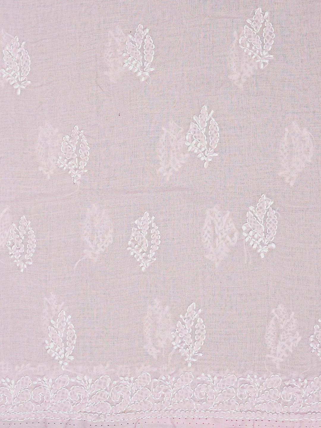 Ada Hand Embroidered White Chiffon Lucknowi Chikankari Dupatta A511223