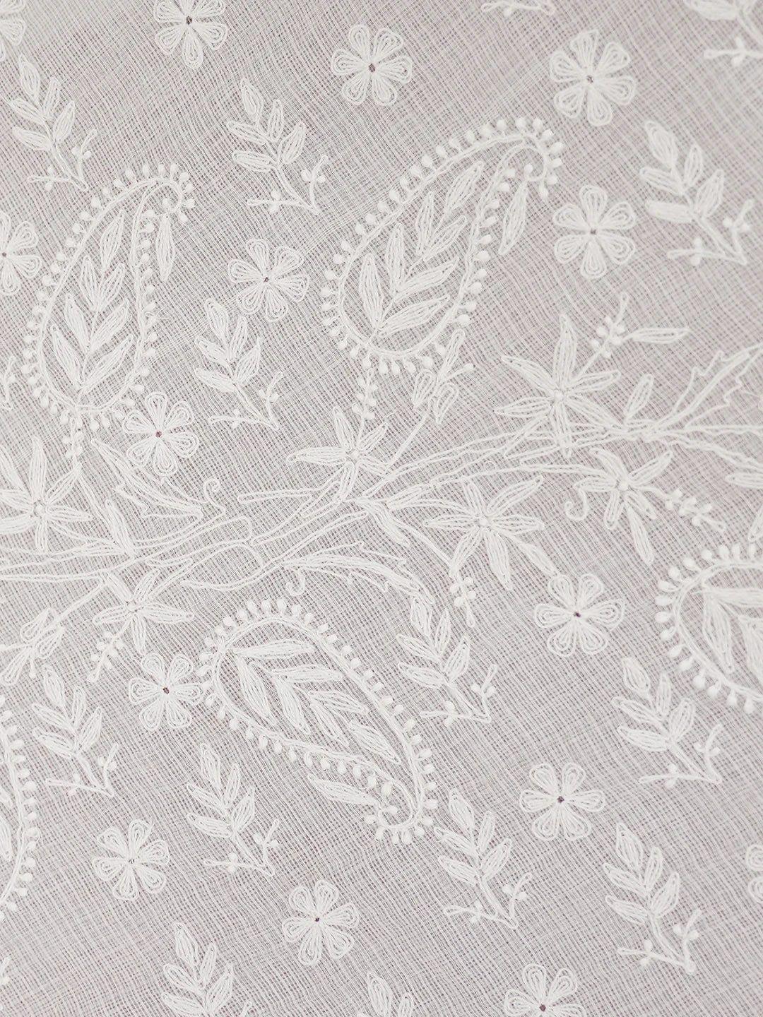 Ada Hand Embroidered White Kota Lucknowi Chikankari Saree and Blouse 01A624012