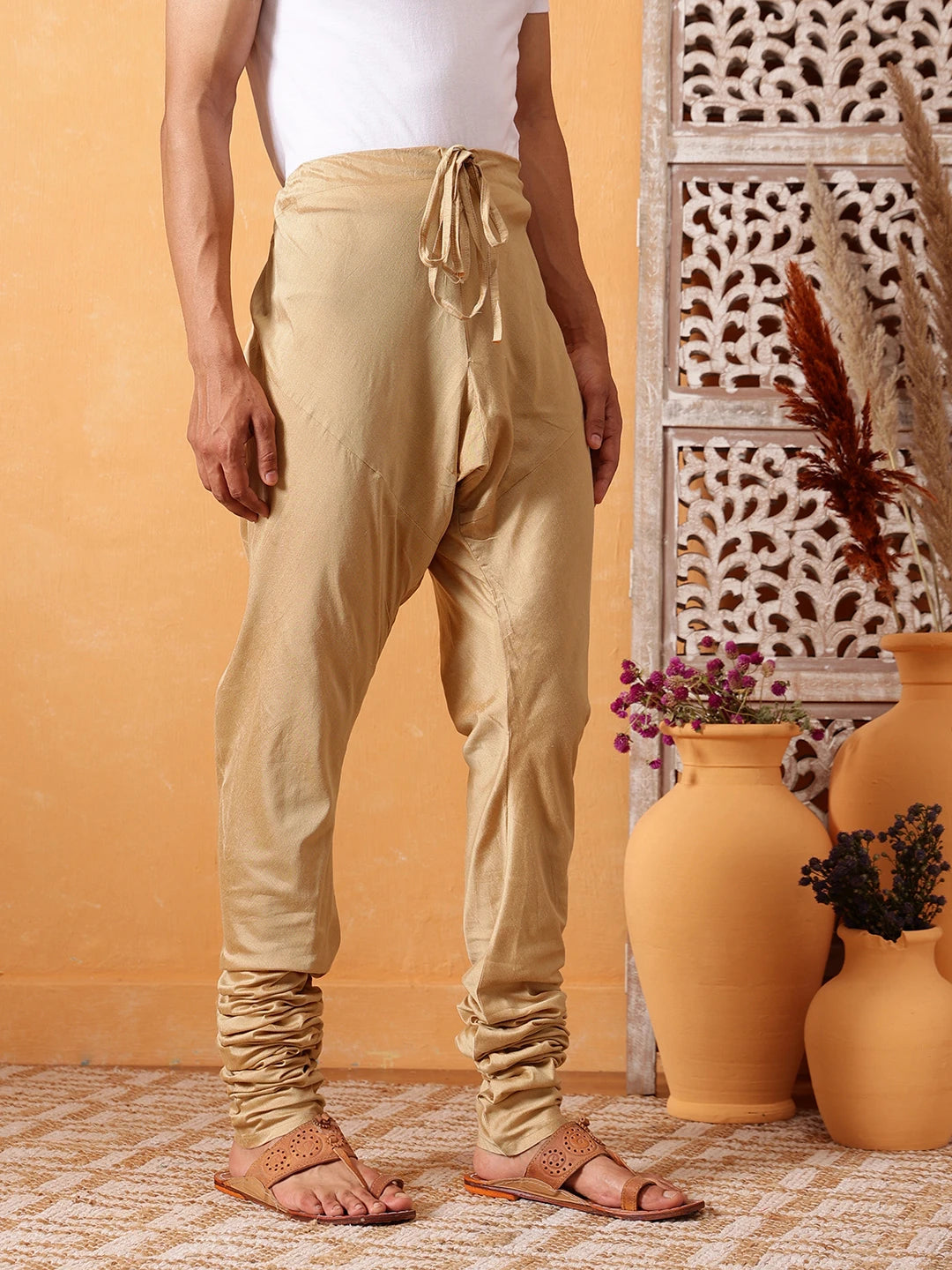 Ada Fawn Silk Men's Churidar A611170