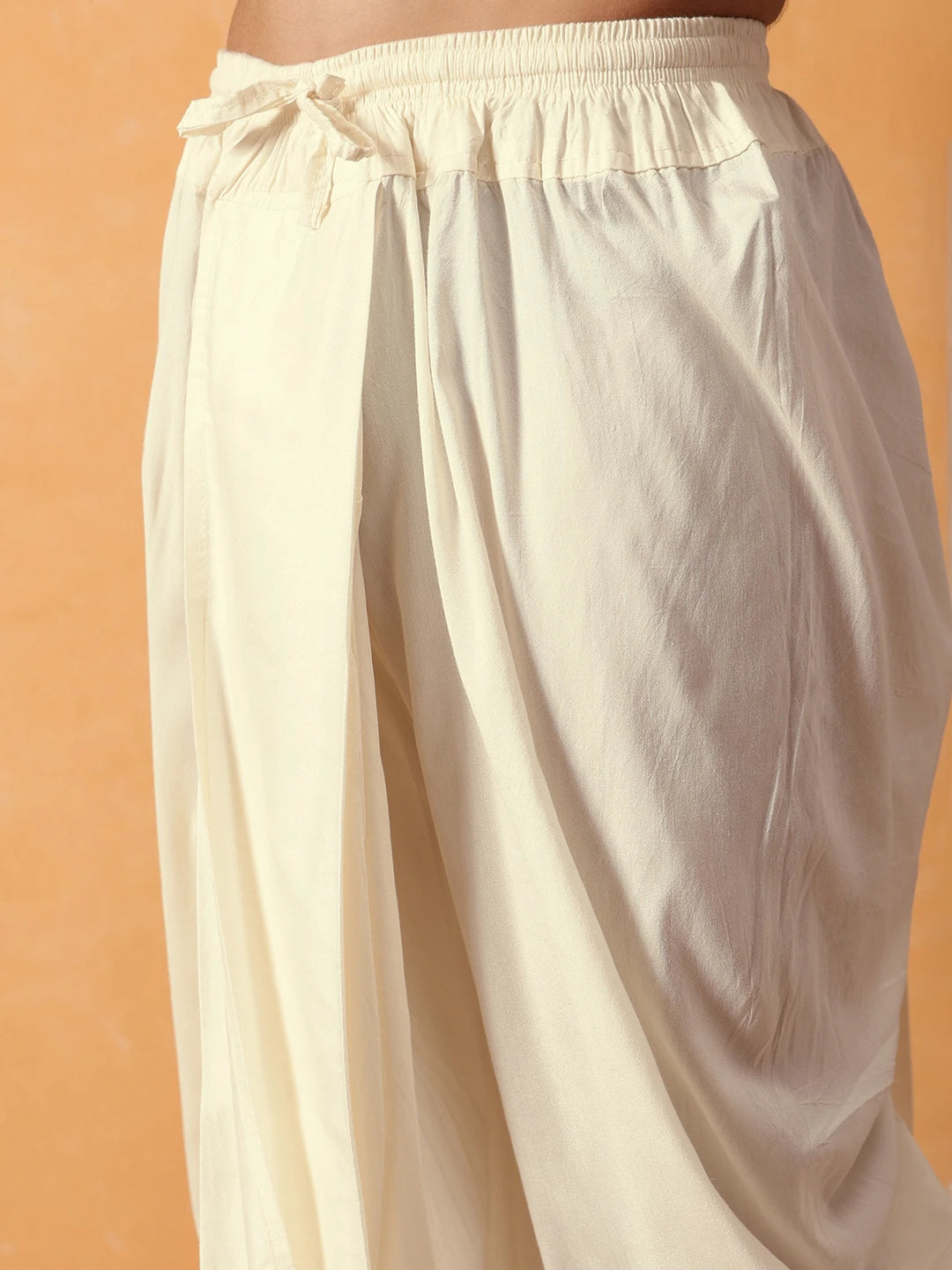Ada Hand Embroidered Cream Chanderi Silk  Dhoti A611169