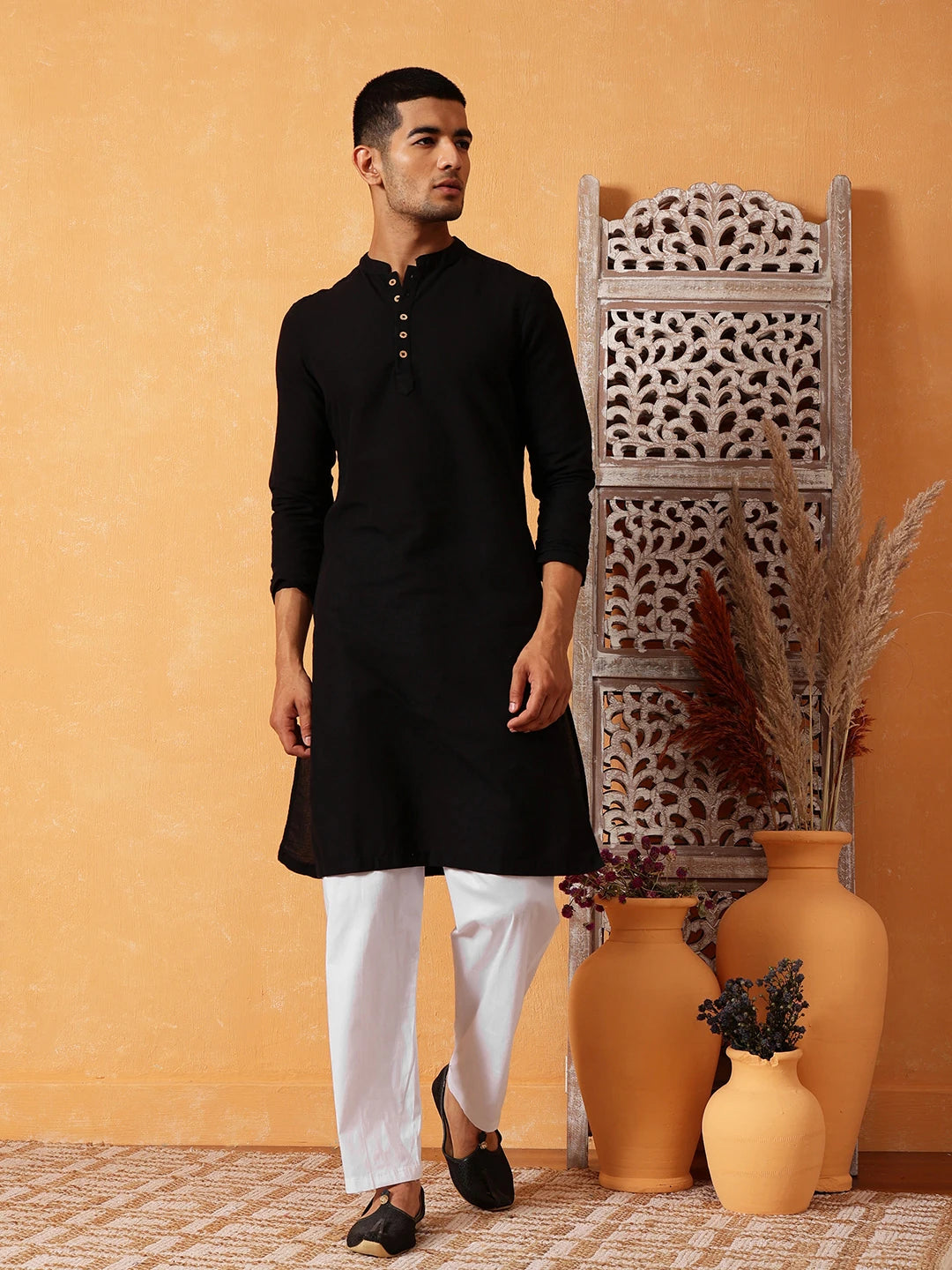 Ada White Cotton Men's Lower with Dori A611173