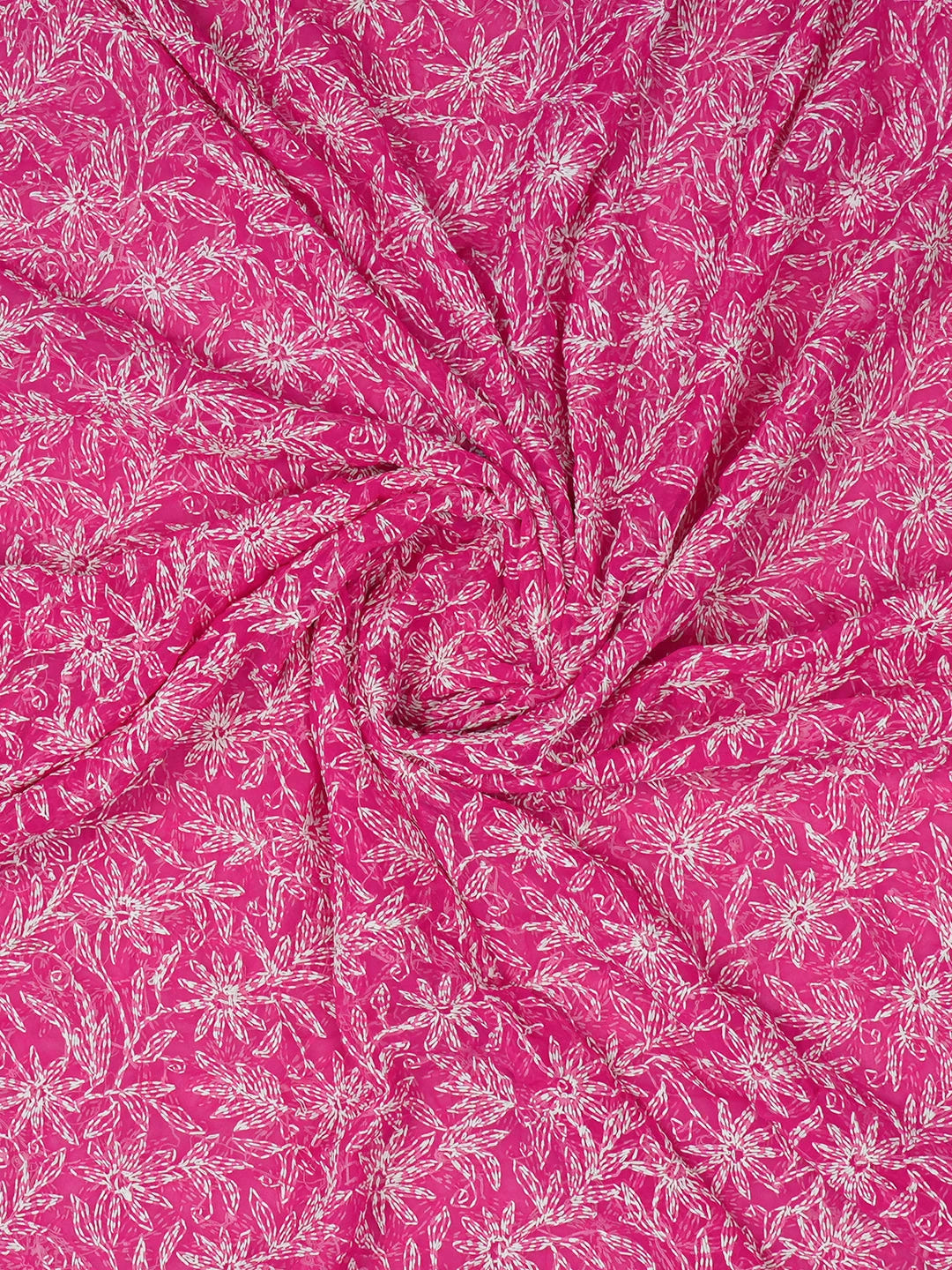 Ada Hand Embroidered Magenta Georgette Lucknowi Chikankari Dupatta 01A560751