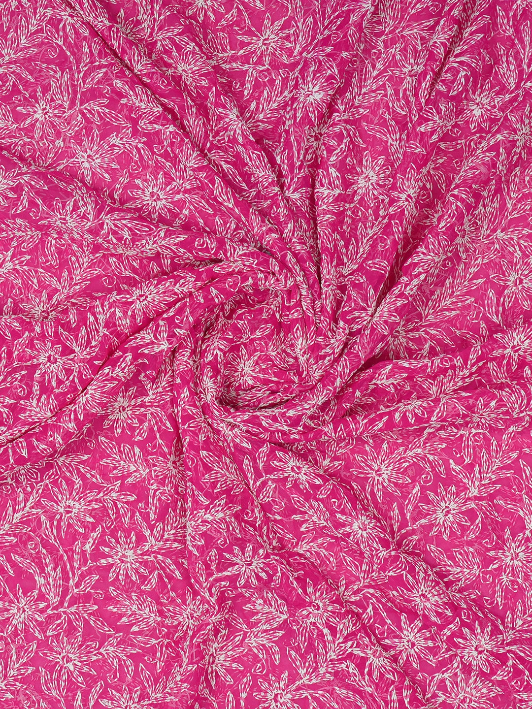 Ada Hand Embroidered Magenta Georgette Lucknowi Chikankari Dupatta 01A560751