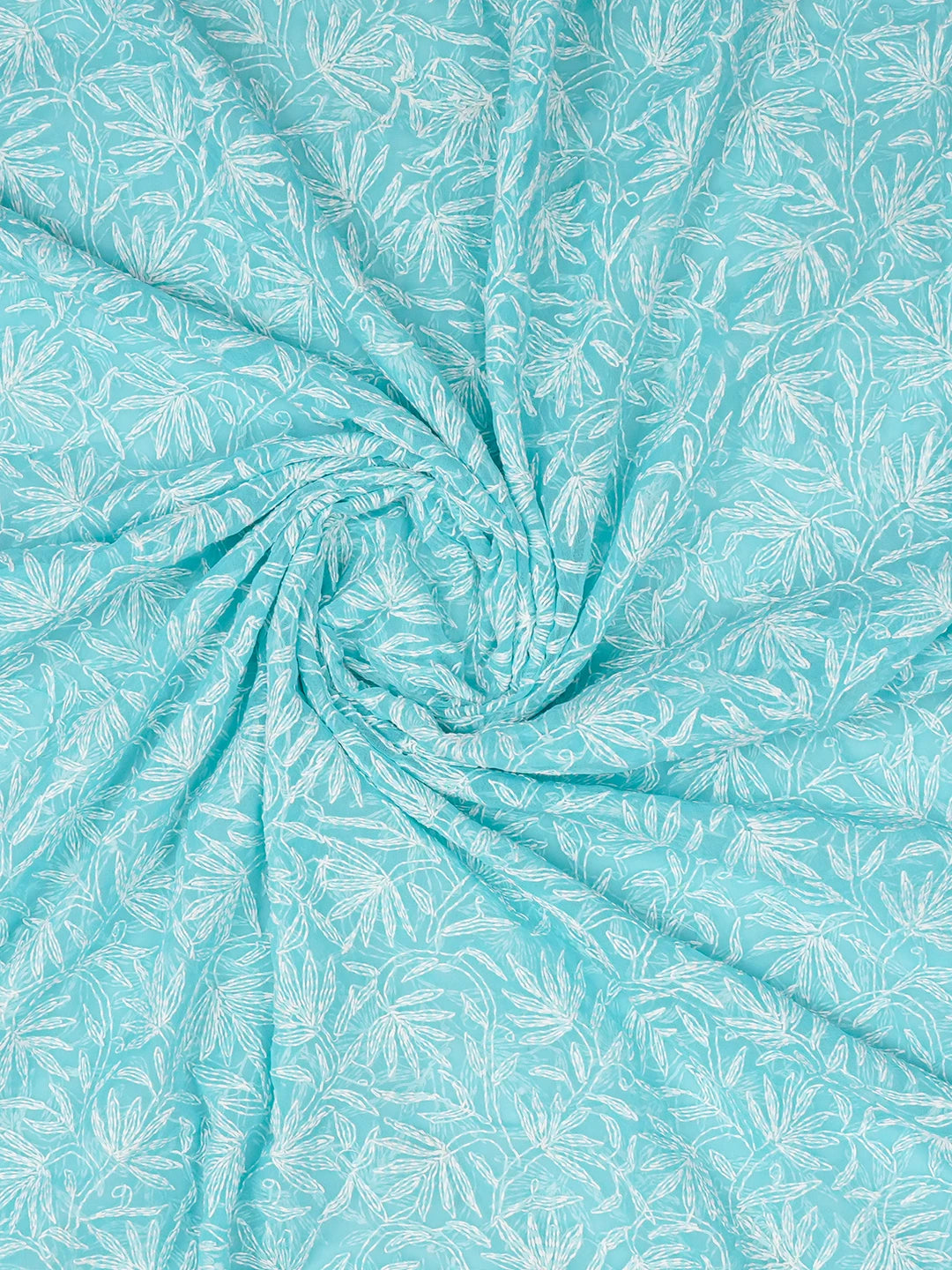 Ada Hand Embroidered Blue Georgette Lucknowi Chikankari Dupatta 01A560150