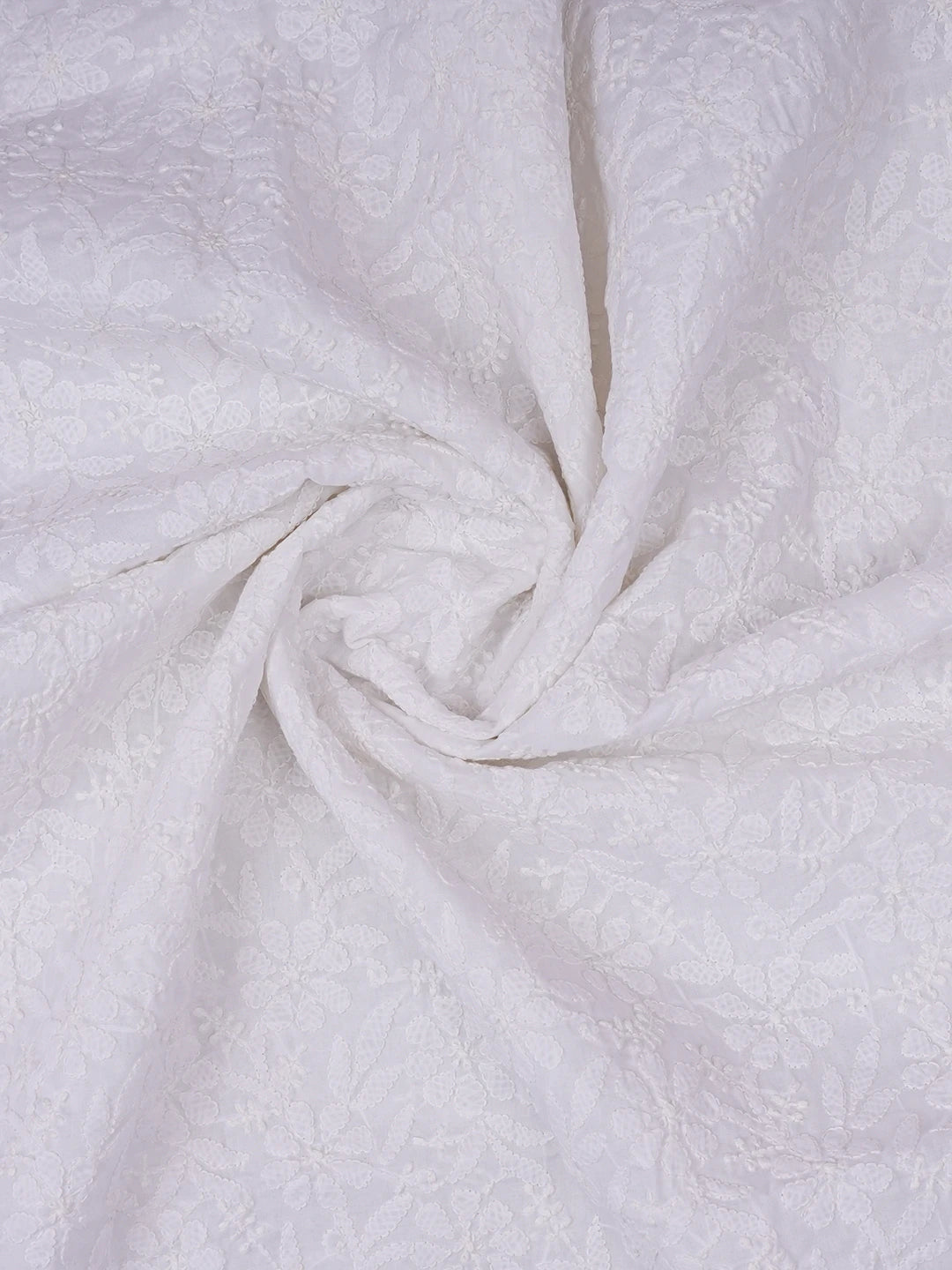 Ada Hand Embroidered White Cotton Lucknowi Chikankari Dupatta 01A562441