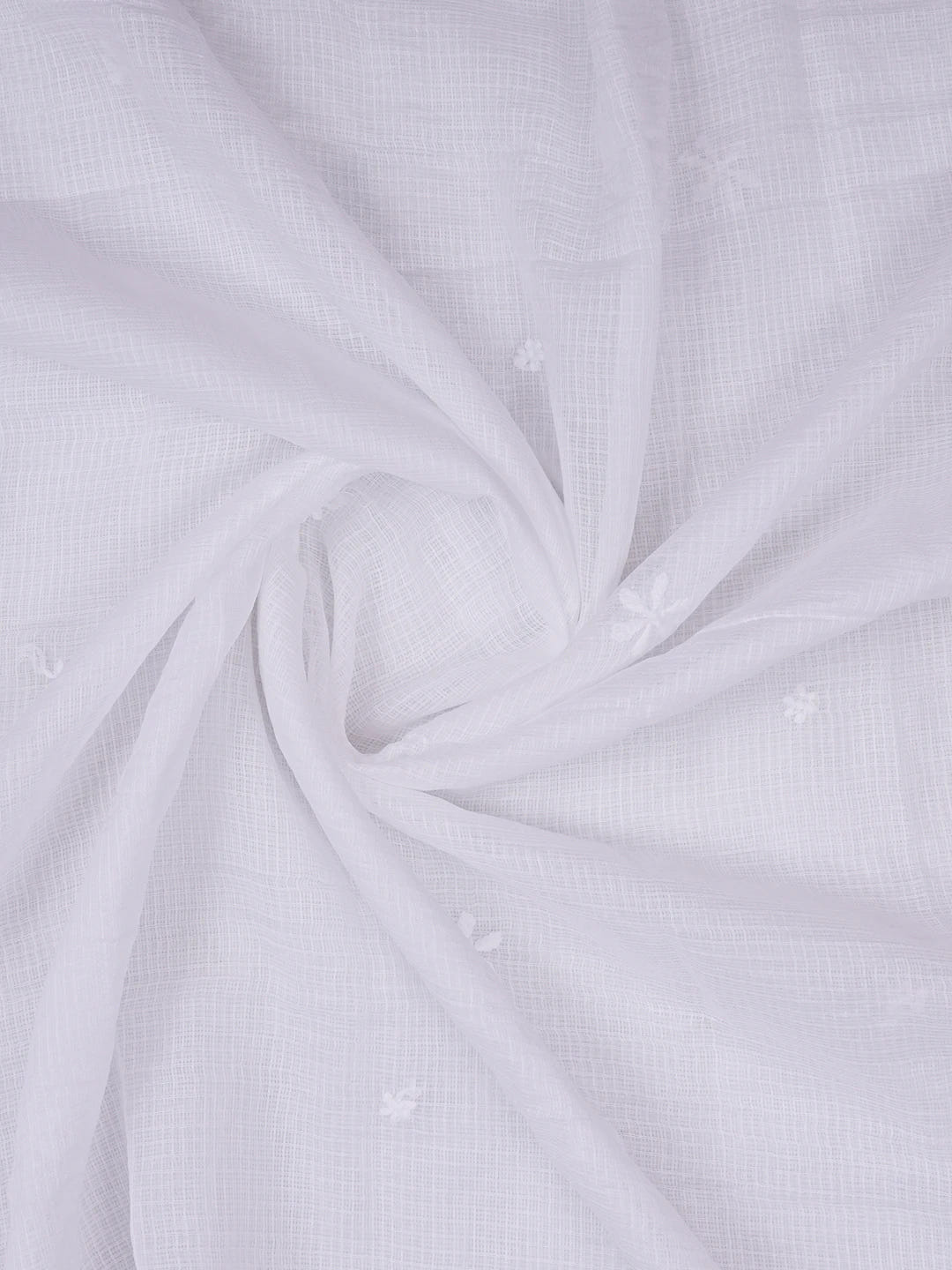 Ada Hand Embroidered White Kota Lucknowi Chikankari Dupatta 01A635003