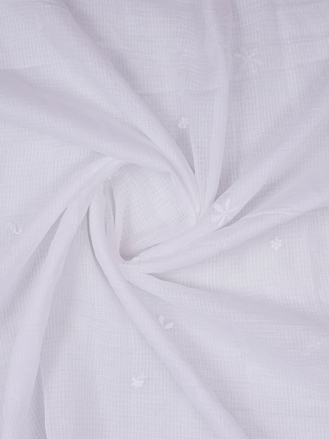 Ada Hand Embroidered White Kota Lucknowi Chikankari Dupatta 01A635003