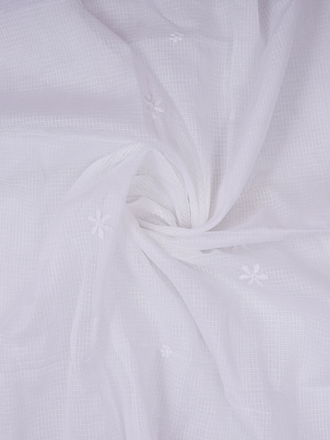 Ada Hand Embroidered White Kota Lucknowi Chikankari Dupatta 01A634997