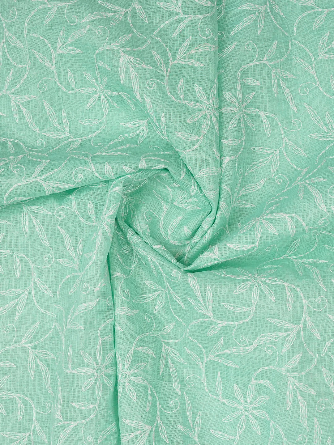 Ada Hand Embroidered Sky Blue Kota Lucknowi Chikankari Dupatta 01A610845