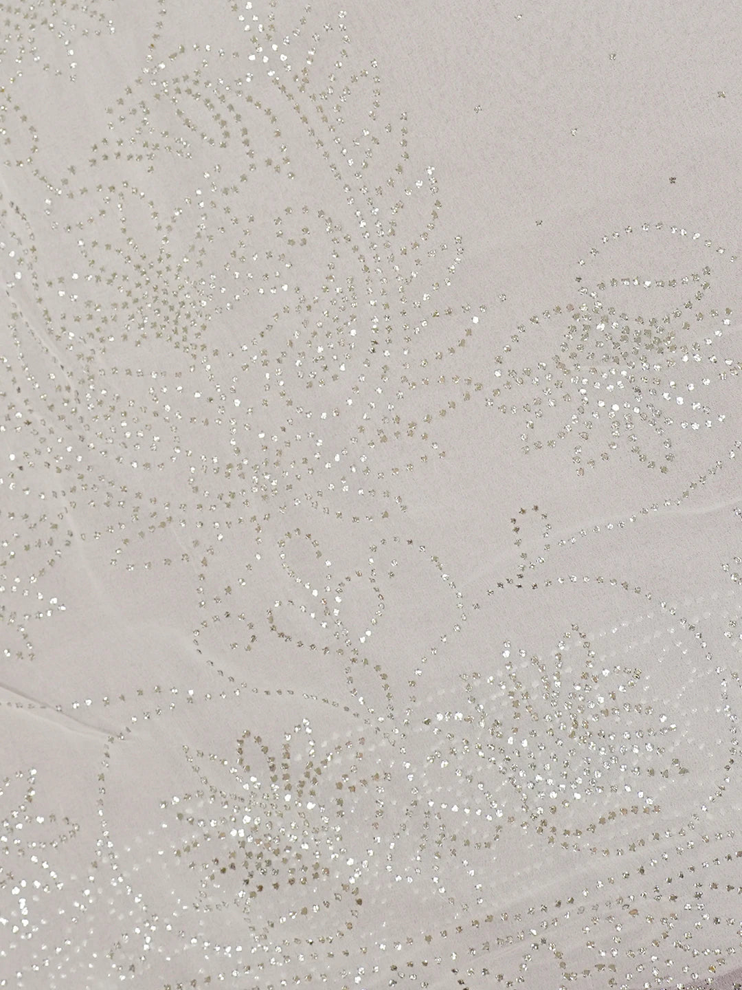 Ada Hand Embroidered White Viscose Georgette Lucknowi Chikankari Saree/Blouse with Muqaish Work 01A257765