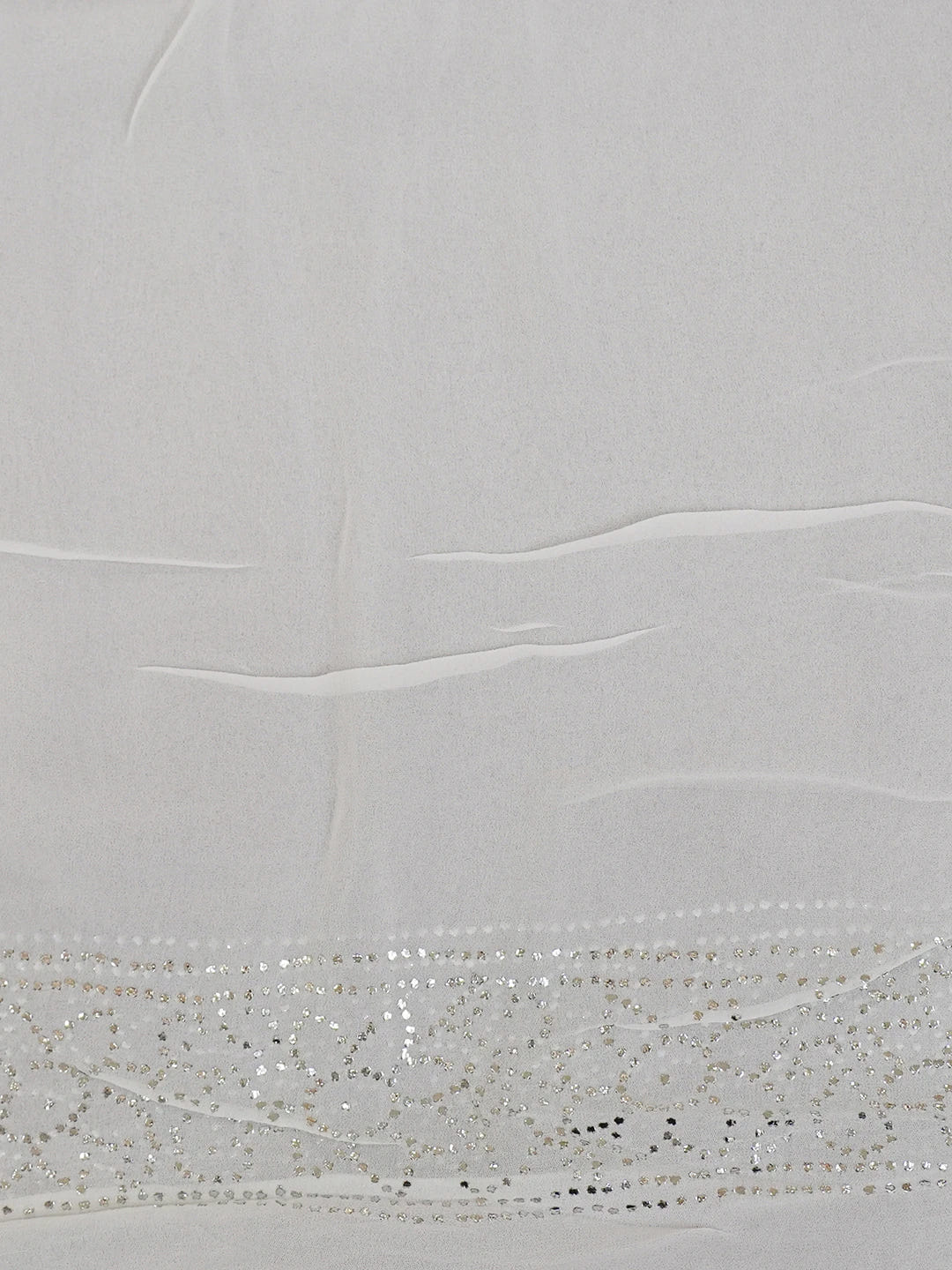 Ada Hand Embroidered White Viscose Georgette Lucknowi Chikankari Saree/Blouse with Muqaish Work 01A257765