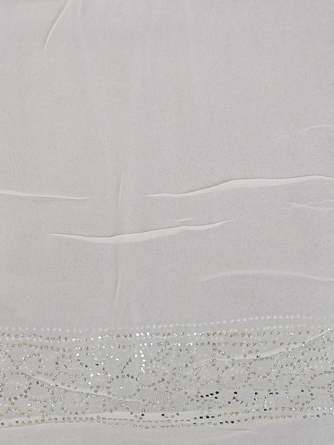 Ada Hand Embroidered White Viscose Georgette Lucknowi Chikankari Saree/Blouse with Muqaish Work 01A257765