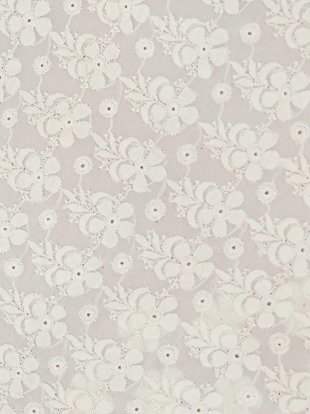 Ada Hand Embroidered Ivory White Pure Georgette Lucknowi Chikankari Saree With Blouse 01A160561