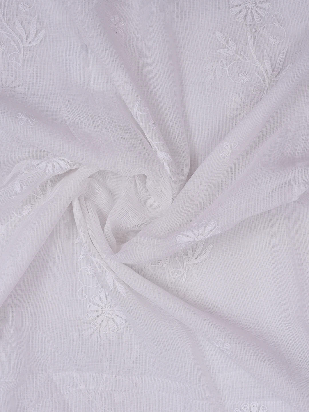 Ada Hand Embroidered White Kota Lucknowi Chikankari Dupatta 01A634176