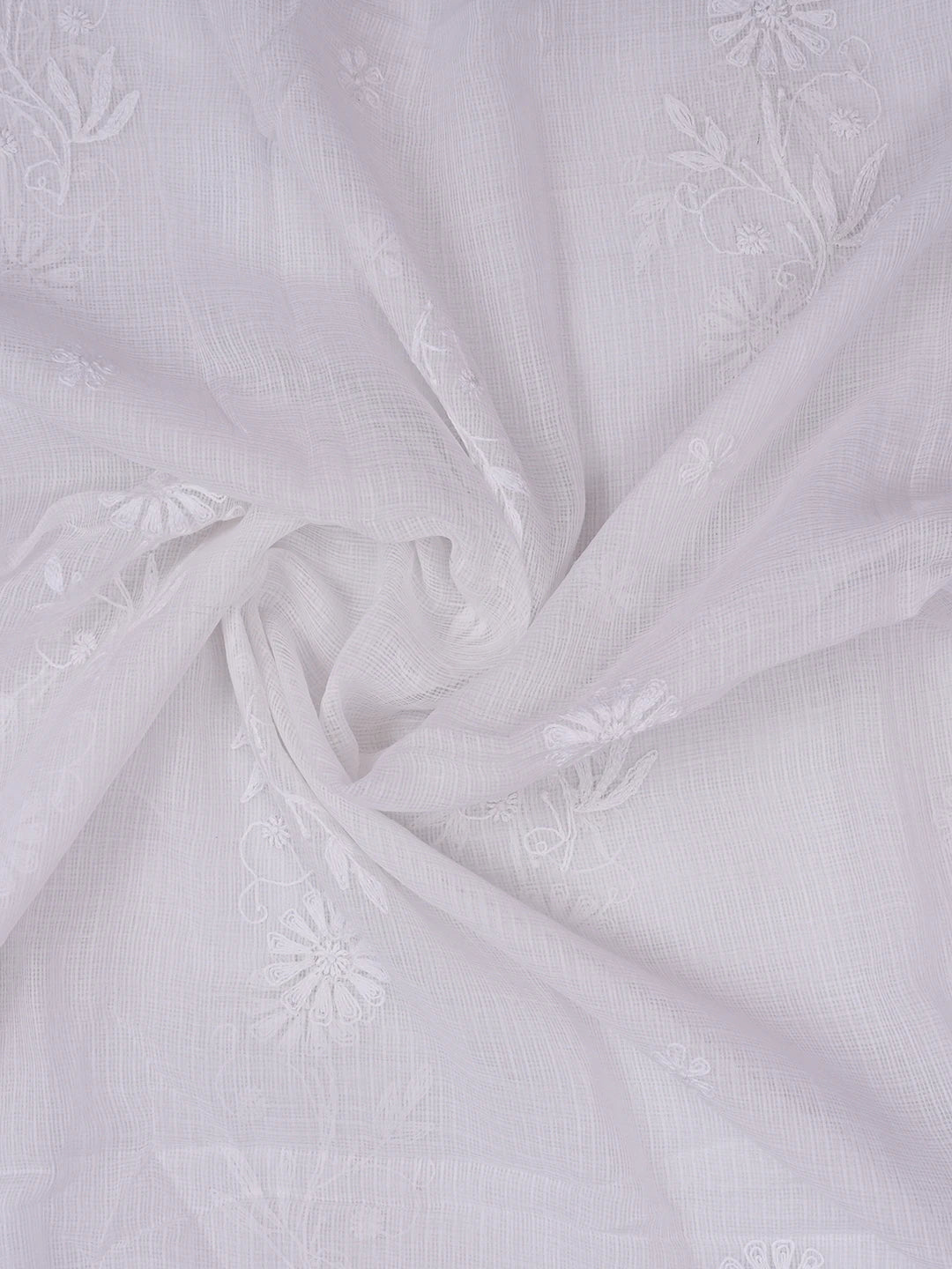 Ada Hand Embroidered White Kota Lucknowi Chikankari Dupatta 01A634176