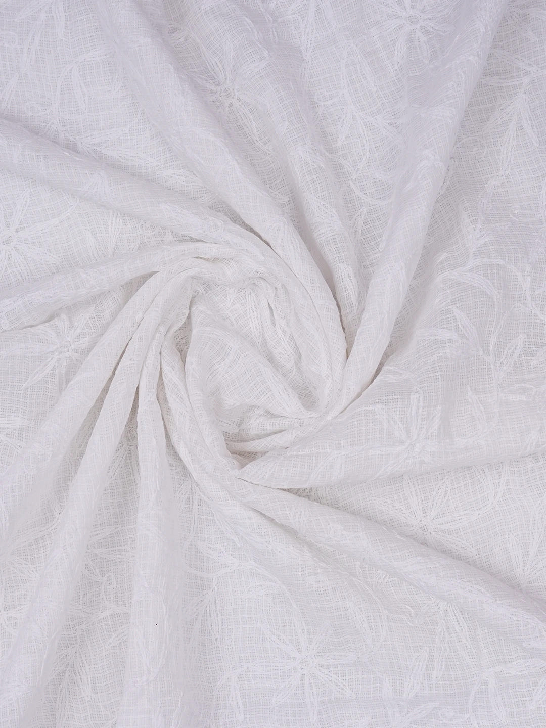 Ada Hand Embroidered White Kota Lucknowi Chikankari Dupatta 01A582623