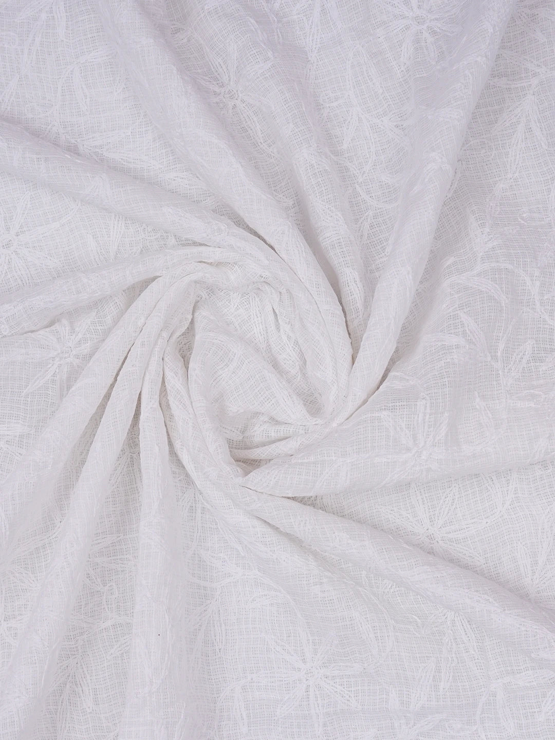 Ada Hand Embroidered White Kota Lucknowi Chikankari Dupatta 01A582623