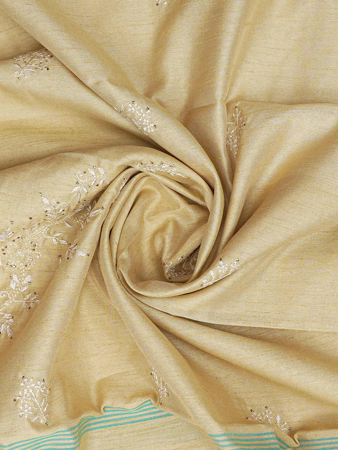 Ada Hand Embroidered Fawn Silk Dupatta With Mukaish Work 01A218065