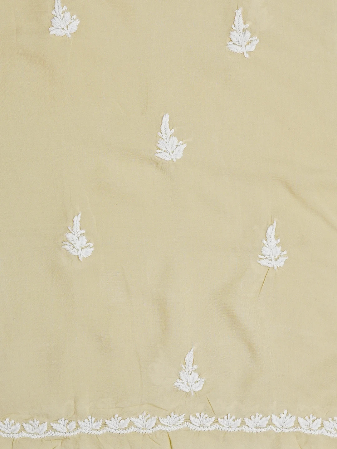 Ada Hand Embroidered Fawn Modal Lucknowi Chikankari Unstitched Kurta Piece 01A638718