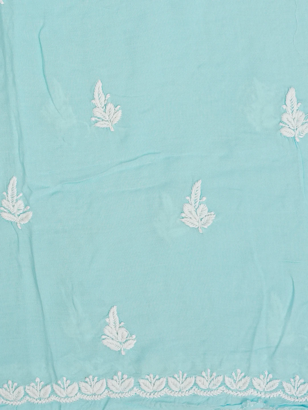 Ada Hand Embroidered Blue Modal Lucknowi Chikankari Unstitched Kurta Piece 01A638733