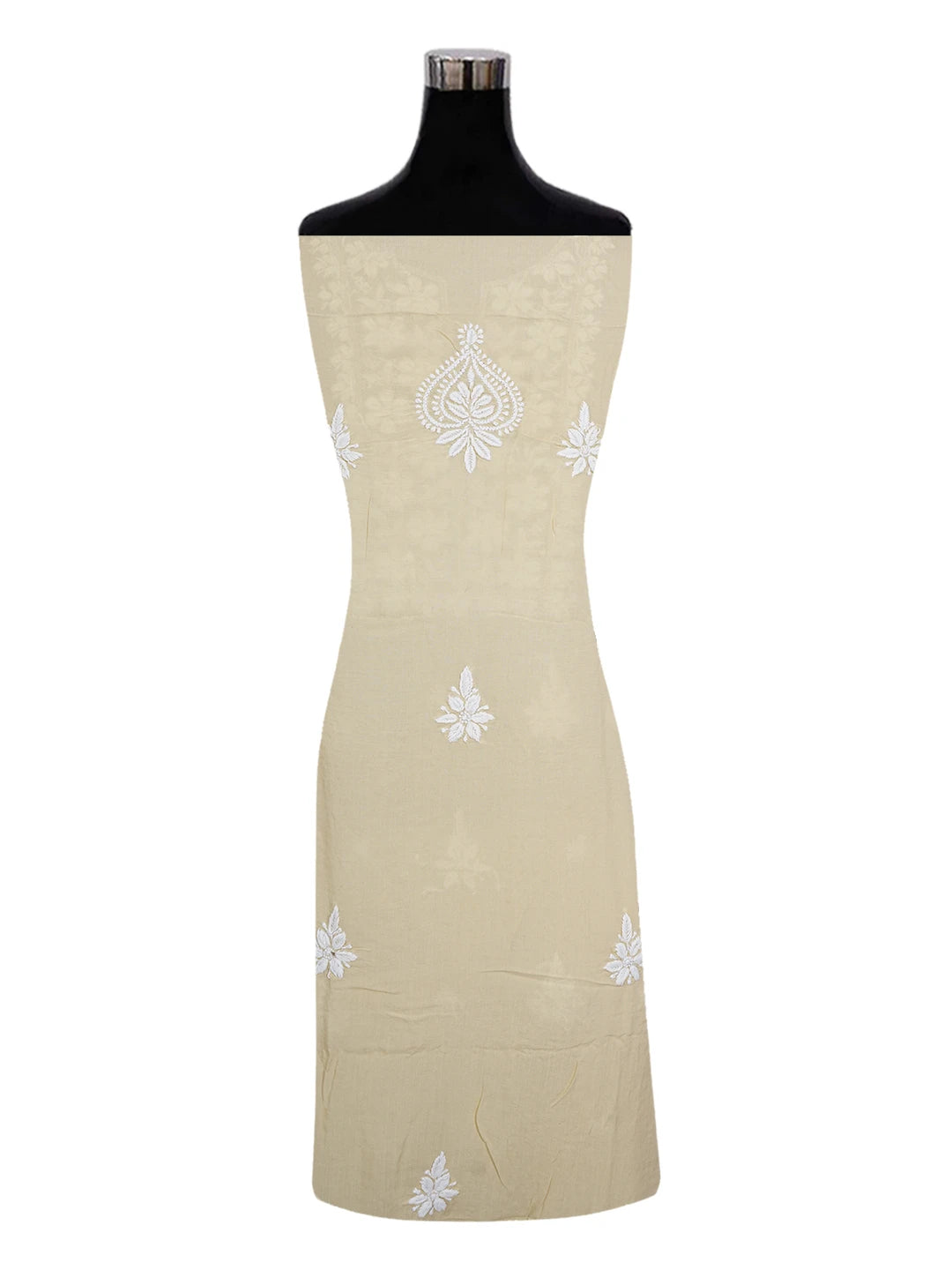 Ada Hand Embroidered Fawn Modal Lucknowi Chikankari Unstitched Kurta Piece 01A638720
