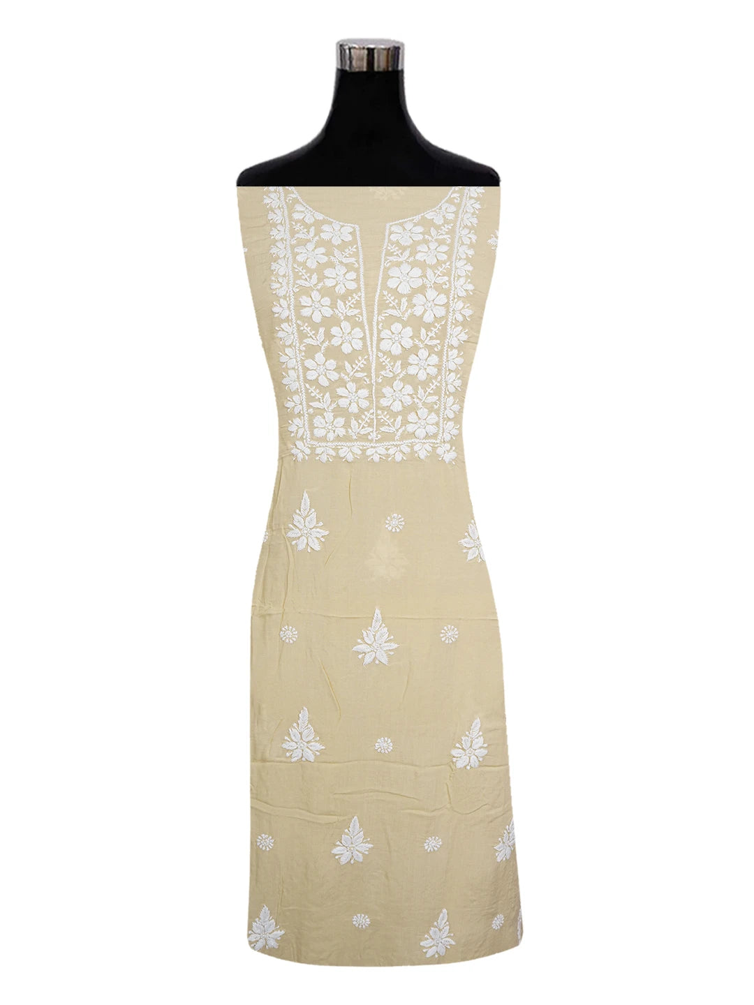 Ada Hand Embroidered Fawn Modal Lucknowi Chikankari Unstitched Kurta Piece 01A638720