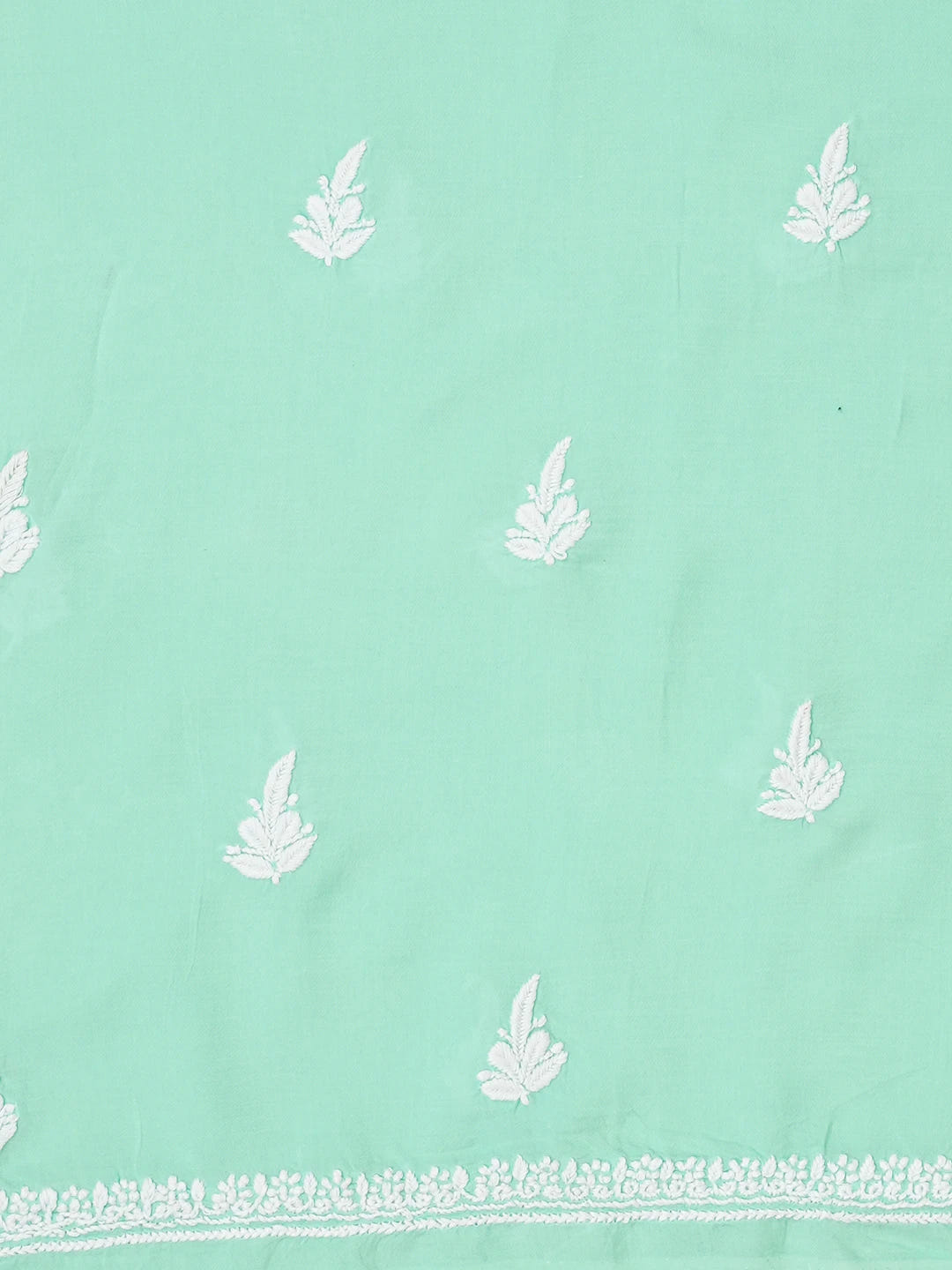 Ada Hand Embroidered Sea Green Modal Lucknowi Chikankari Unstitched Kurta Piece 01A638730