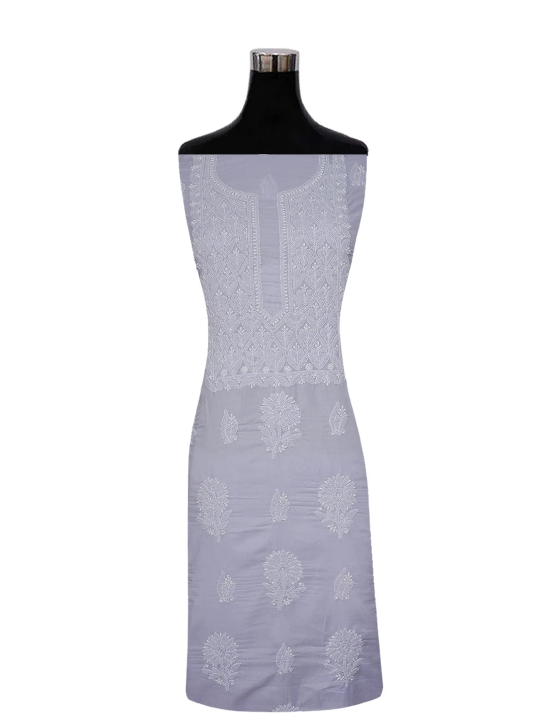 Ada Hand Embroidered Mauve Cotton Lucknowi Chikankari Unstitched Kurta Piece 01A607327