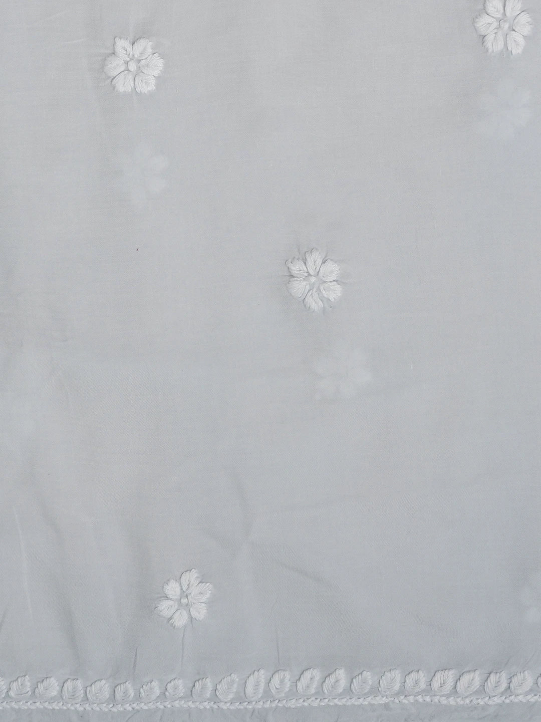 Ada Hand Embroidered Light Grey Modal Lucknowi Chikankari Unstitched Kurta Piece 01A638734