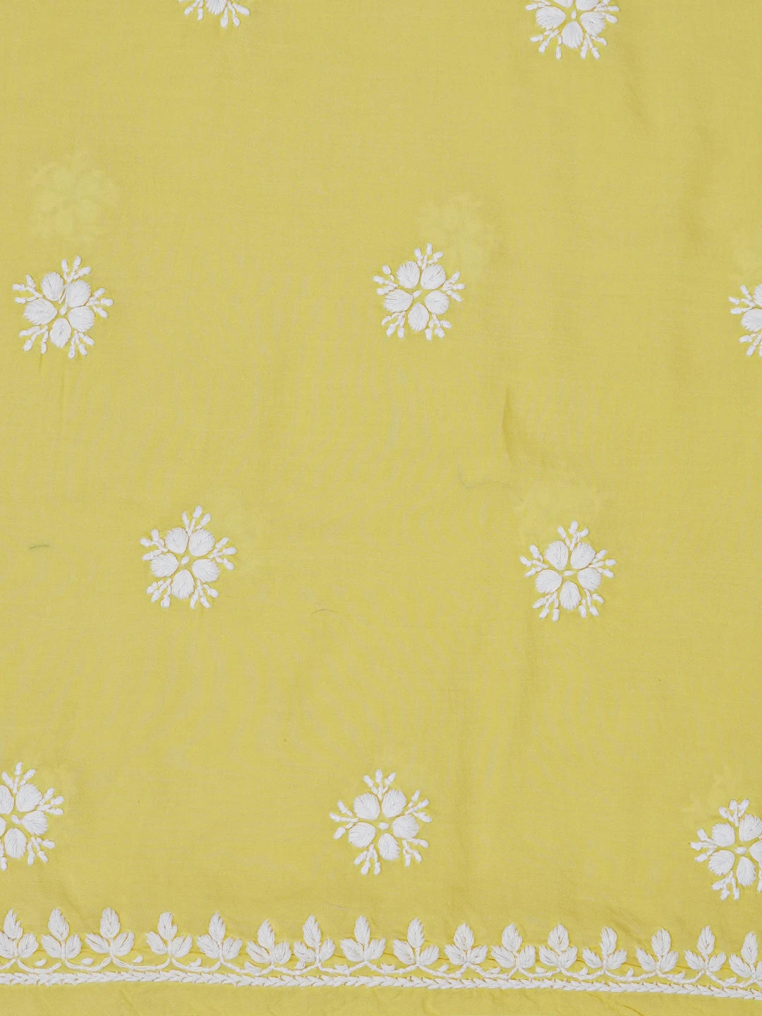 Ada Hand Embroidered Yellow Modal Lucknowi Chikankari Unstitched Kurta Piece 01A638722
