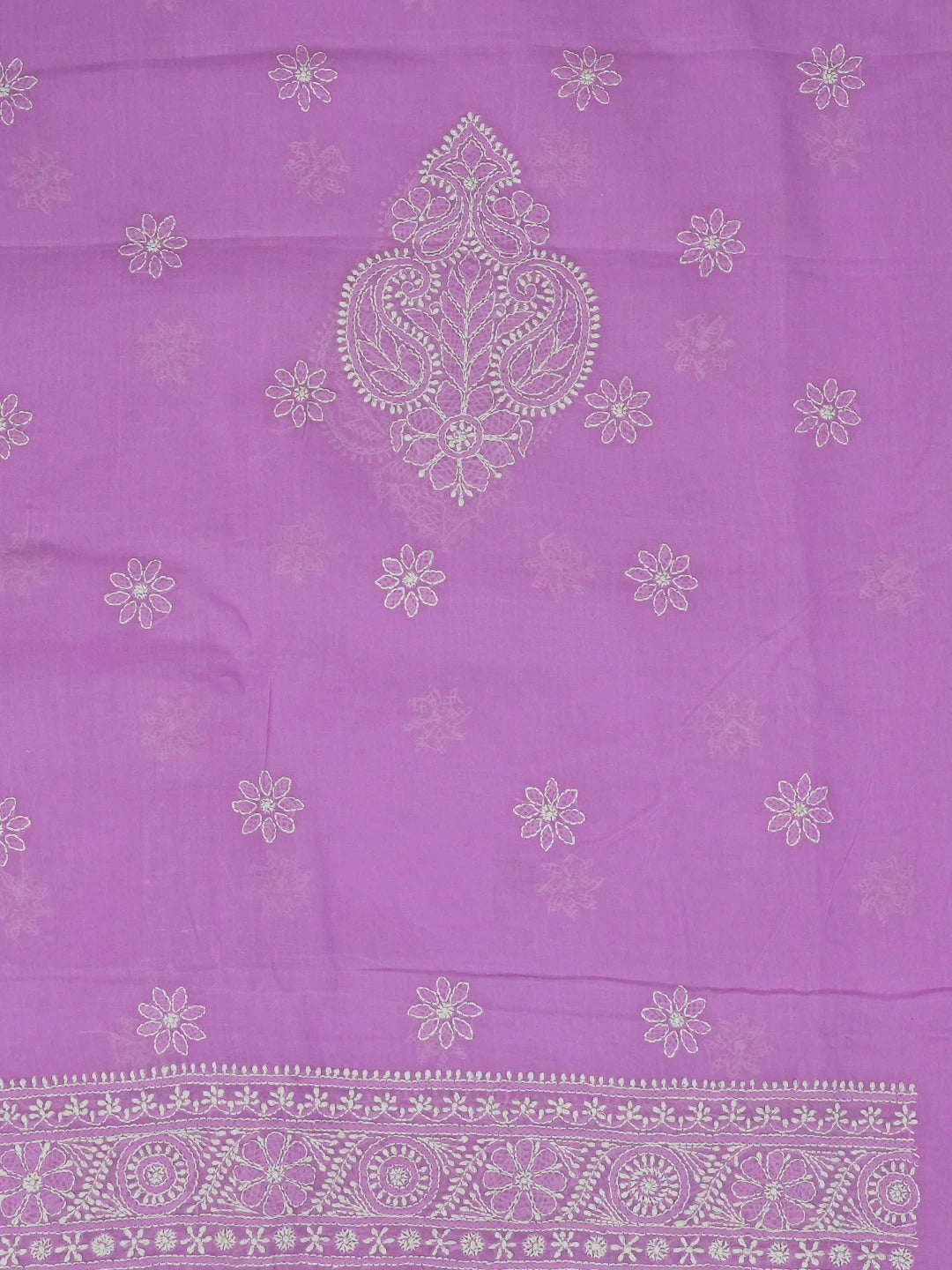 Ada Hand Embroidered Mauve Cotton Lucknowi Chikankari Unstitched Kurta Piece 01A631161